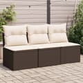 Miniatyrbillede 11 af 11: vidaXL 3-personers havesofa med hynder polyrattan brun