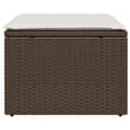 Miniatyrbillede 3 af 7: vidaXL haveskammel med hynde 55x55x37 cm polyrattan brun