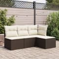 Miniatyrbillede 2 af 7: vidaXL haveskammel med hynde 55x55x37 cm polyrattan brun