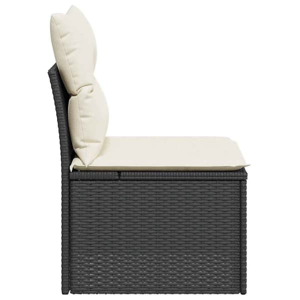 vidaXL havestol med hynder uden armlæn polyrattan sort