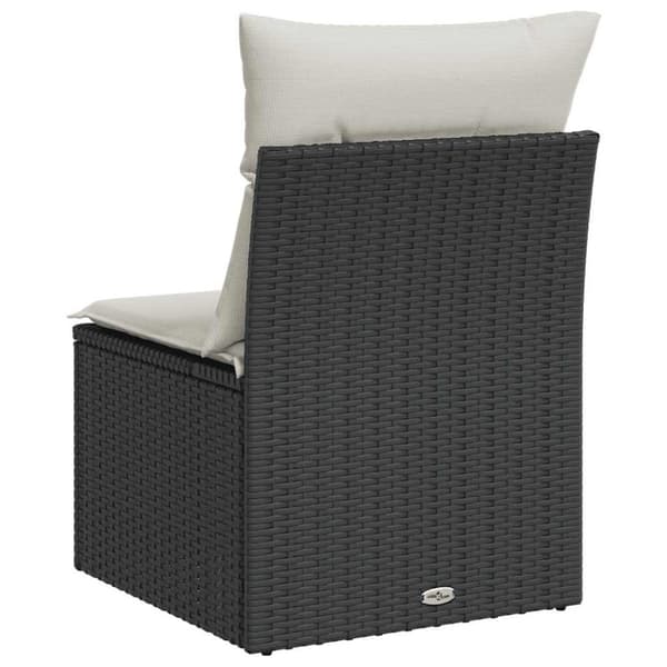 vidaXL havestol med hynder uden armlæn polyrattan sort