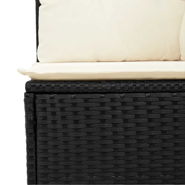 vidaXL hjørnemodul til havesofa med hynder polyrattan sort