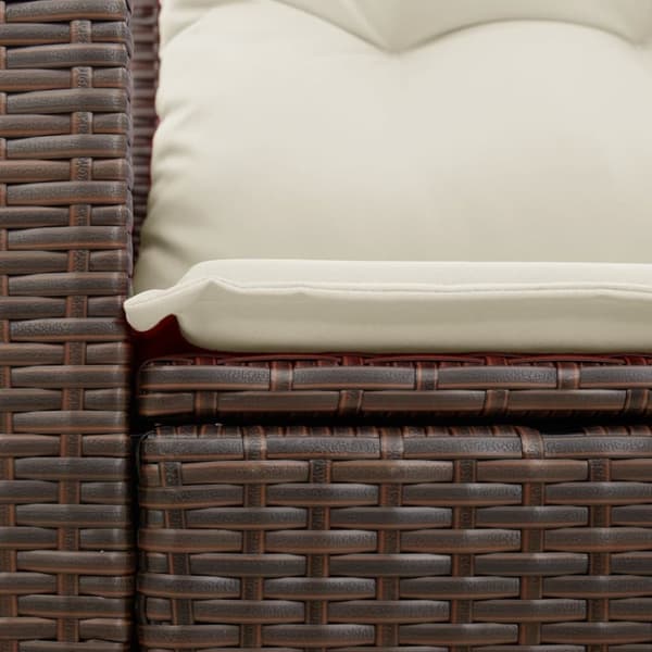 vidaXL 2-personers havesofa med hynder polyrattan brun