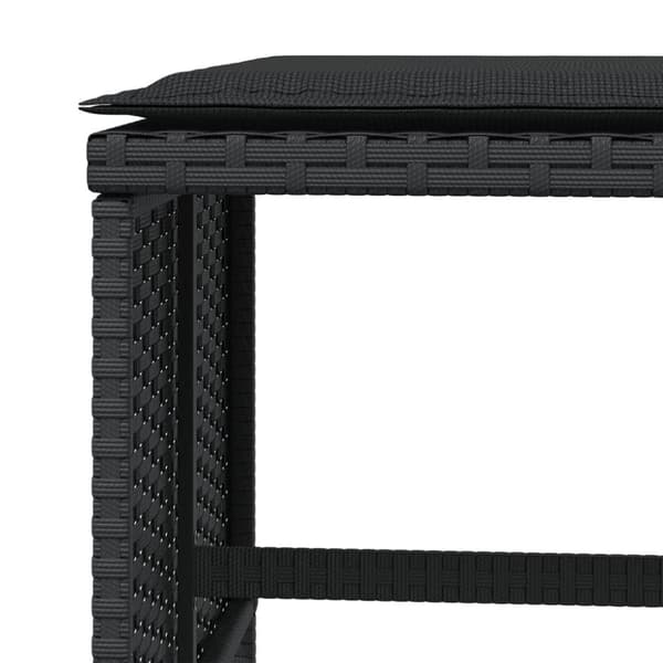 vidaXL haveskammel med hynder 4 stk. 41x41x36 cm polyrattan sort