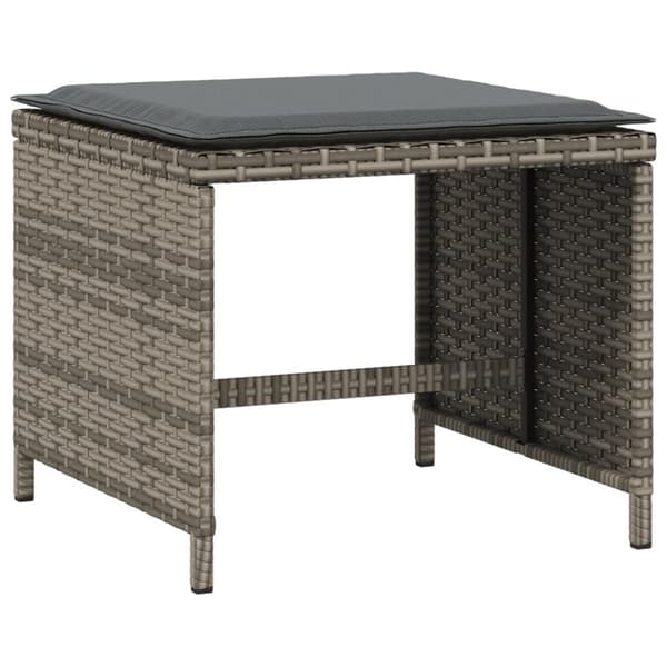 vidaXL haveskamler 4 stk. med hynder 41x41x36 cm polyrattan grå