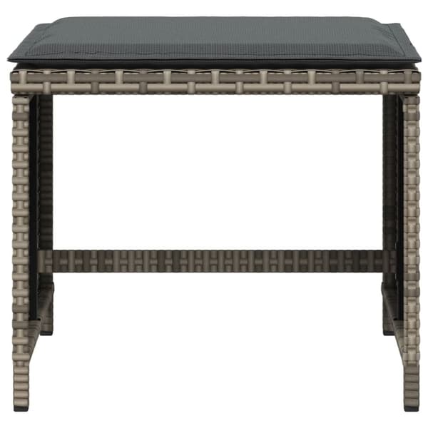 vidaXL haveskamler 4 stk. med hynder 41x41x36 cm polyrattan grå