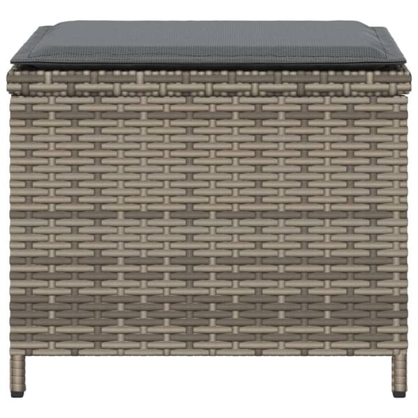 vidaXL haveskamler 4 stk. med hynder 41x41x36 cm polyrattan grå