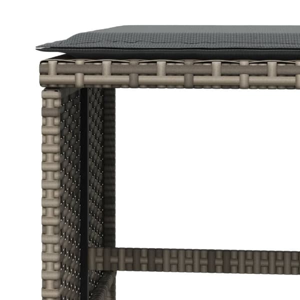 vidaXL haveskamler 4 stk. med hynder 41x41x36 cm polyrattan grå