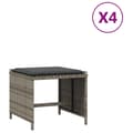 Miniatyrbillede 2 af 11: vidaXL haveskamler 4 stk. med hynder 41x41x36 cm polyrattan grå