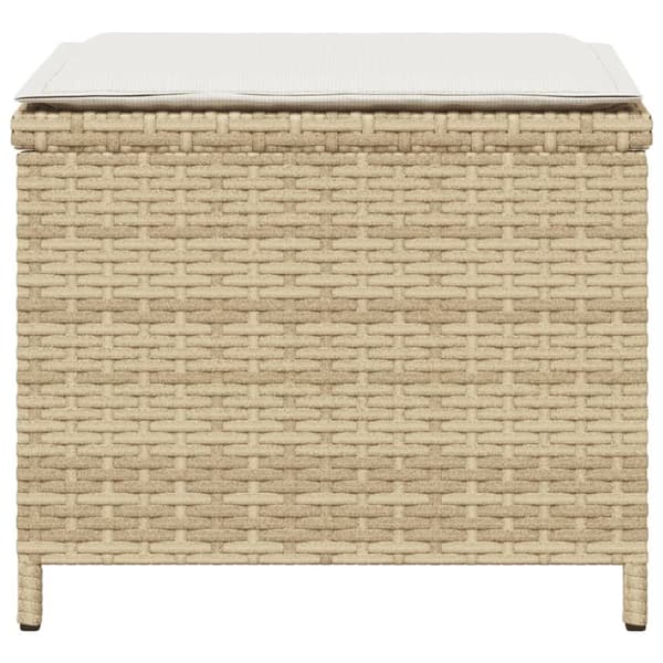 vidaXL haveskamler 4 stk. med hynder 41x41x36 cm polyrattan beige
