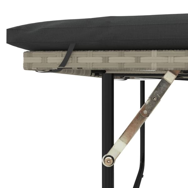 vidaXL 2-personers havesofa med hynder polyrattan lysegrå