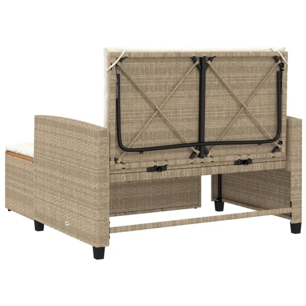 vidaXL 2-personers havesofa med hynder polyrattan og akacietræ beige