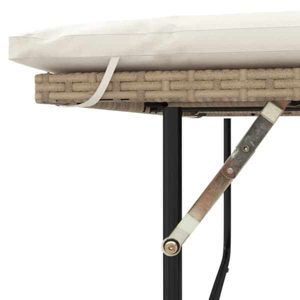 vidaXL 2-personers havesofa med hynder polyrattan og akacietræ beige