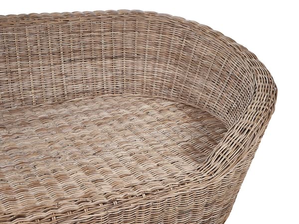 Utendørs daybed Natur Rotting 6 puter i beige farge Bohemsk og tradisjonell stil Hageseng Hagemøbler