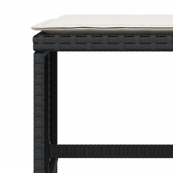 vidaXL haveskammel med hynder 4 stk. 40x40x35 cm polyrattan sort
