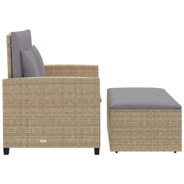vidaXL 2-personers havesofa med hynder polyrattan beige