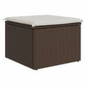 Miniatyrbillede 5 af 10: vidaXL haveskammel med hynde 55x55x37 cm polyrattan brun