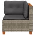Miniatyrbillede 4 af 9: vidaXL hjørnemodul til havesofa med hynder polyrattan grå