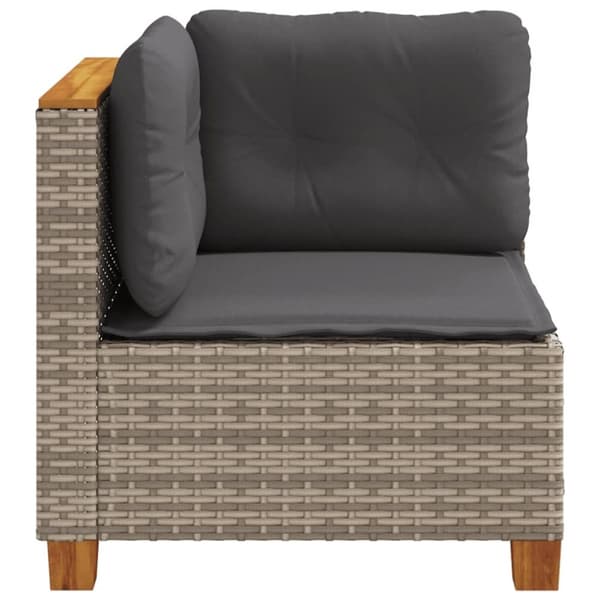 vidaXL hjørnemodul til havesofa med hynder polyrattan grå