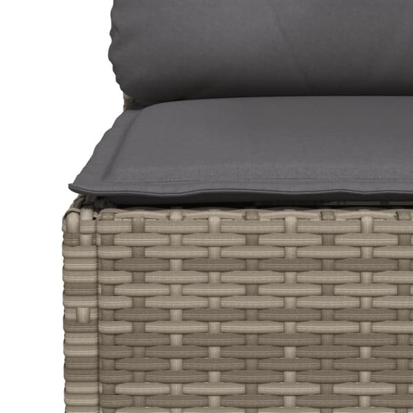 vidaXL hjørnemodul til havesofa med hynder polyrattan grå