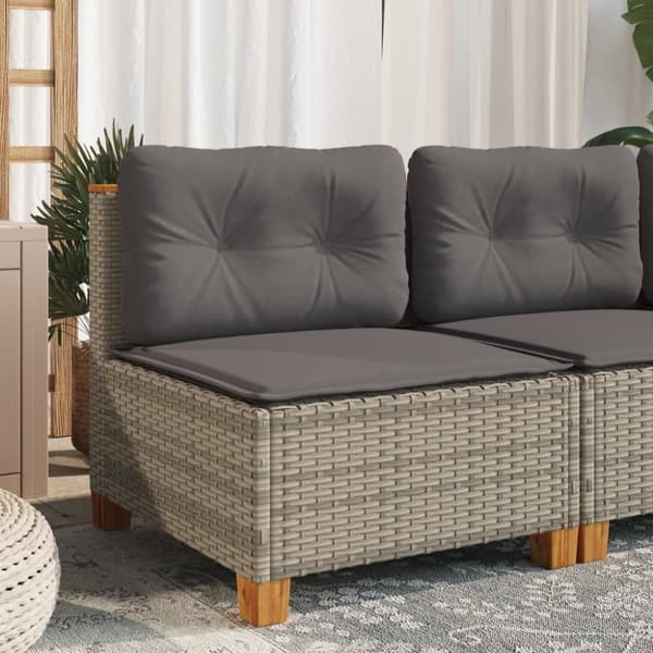 vidaXL sofamodul til haven med hynder polyrattan grå