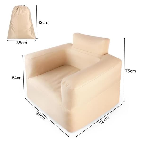 Uppblåsbar soffa - YUENFONG - Bärbar - 1 person - Elektrisk luftpump - 1000D Oxford-tyg