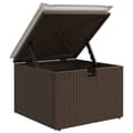 Miniatyrbillede 6 af 11: vidaXL haveskammel med hynde 55x55x37 cm polyrattan brun