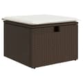 Miniatyrbillede 1 af 11: vidaXL haveskammel med hynde 55x55x37 cm polyrattan brun