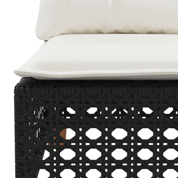 vidaXL 3-personers havesofa med hynder polyrattan sort