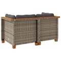 Miniatyrbillede 6 af 9: vidaXL hjørnemoduler til havesofa 2 stk. med hynder polyrattan grå
