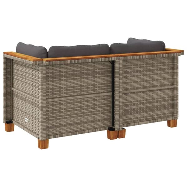 vidaXL hjørnemoduler til havesofa 2 stk. med hynder polyrattan grå