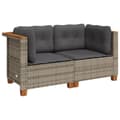 Miniatyrbillede 2 af 9: vidaXL hjørnemoduler til havesofa 2 stk. med hynder polyrattan grå