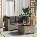 Miniatyrbillede 1 af 9: vidaXL hjørnemoduler til havesofa 2 stk. med hynder polyrattan grå