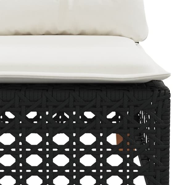 vidaXL hjørnemodul til havesofa med hynder polyrattan sort