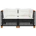 Miniatyrbillede 4 af 9: vidaXL hjørnemoduler til havesofa 2 stk. med hynder polyrattan sort