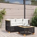 Miniatyrbillede 1 af 9: vidaXL hjørnemoduler til havesofa 2 stk. med hynder polyrattan sort