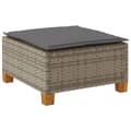 Miniatyrbillede 6 af 9: vidaXL haveskammel med hynde 63,5x56x32 cm polyrattan grå
