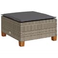Miniatyrbillede 2 af 9: vidaXL haveskammel med hynde 63,5x56x32 cm polyrattan grå