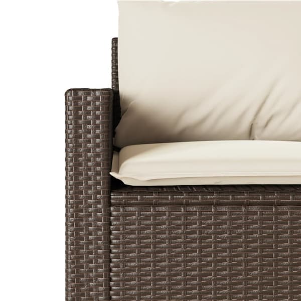 vidaXL Hagesofa med puter 3-seters brun polyrotting