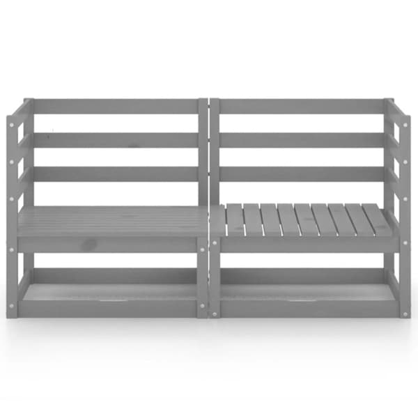 vidaXL 2-personers havesofa massivt fyrretræ grå - Udendørs sofaer