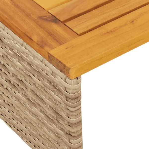 vidaXL Trädgårdssoffa med bord och dynor L-formad beige konstrotting -  Utesoffor