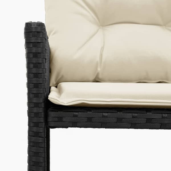 vidaXL havesofa med bord og hynder L-formet polyrattan sort -  Udendørs sofaer