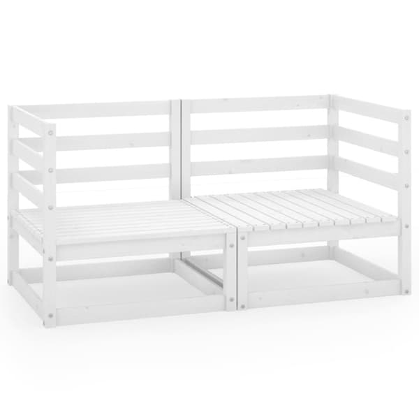 The Living Store 2-personers havesofa massivt fyrretræ hvid -  Udendørs sofaer