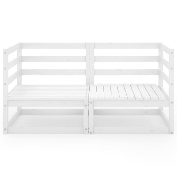 The Living Store 2-personers havesofa massivt fyrretræ hvid -  Udendørs sofaer