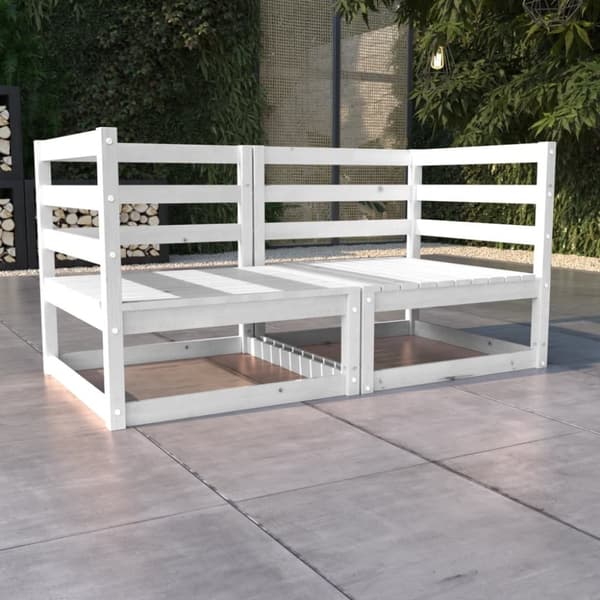 The Living Store 2-personers havesofa massivt fyrretræ hvid -  Udendørs sofaer