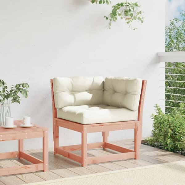 The Living Store hjørnemodul til sofa 73x73x78 cm m. hynder massivt douglasgran - Udendørs sofaer