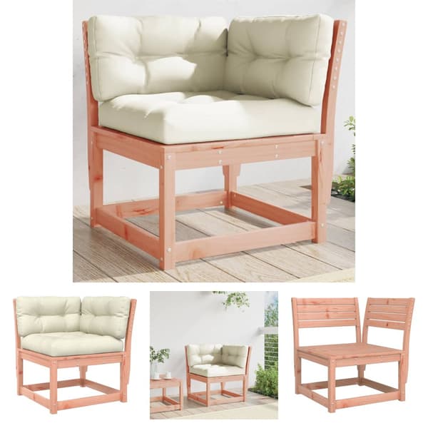 The Living Store hjørnemodul til sofa 73x73x78 cm m. hynder massivt douglasgran - Udendørs sofaer