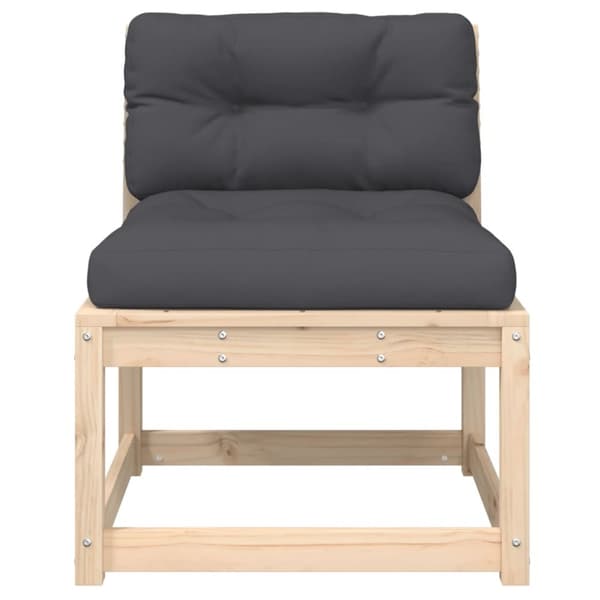 The Living Store sofamoduler til haven 2 stk. med hynder massivt fyrretræ -  Udendørs sofaer
