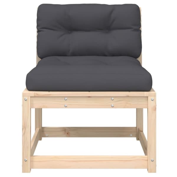 The Living Store sofamodul til haven med hynder massivt fyrretræ - Udendørs sofaer