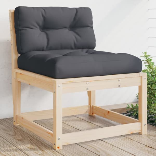 The Living Store sofamodul til haven med hynder massivt fyrretræ - Udendørs sofaer
